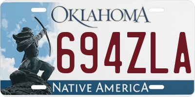 OK license plate 694ZLA