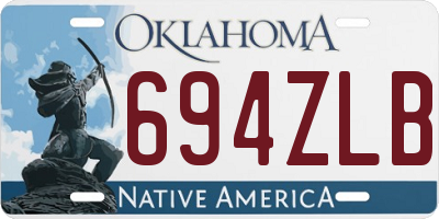 OK license plate 694ZLB