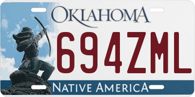 OK license plate 694ZML