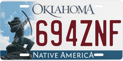 OK license plate 694ZNF