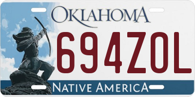 OK license plate 694ZOL