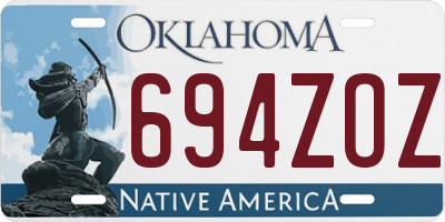 OK license plate 694ZOZ