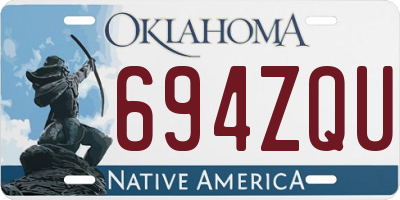 OK license plate 694ZQU