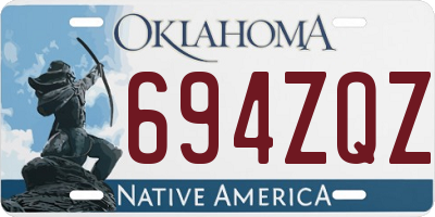 OK license plate 694ZQZ