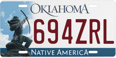 OK license plate 694ZRL