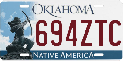 OK license plate 694ZTC