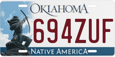 OK license plate 694ZUF