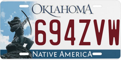 OK license plate 694ZVW