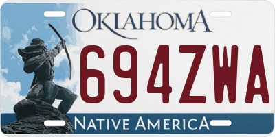 OK license plate 694ZWA