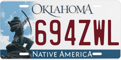 OK license plate 694ZWL