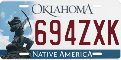 OK license plate 694ZXK