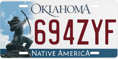OK license plate 694ZYF