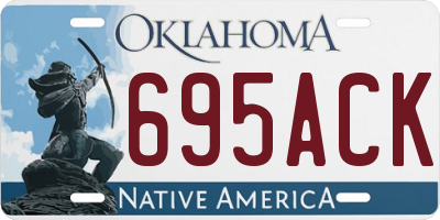 OK license plate 695ACK