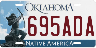 OK license plate 695ADA