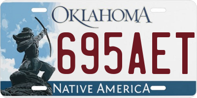OK license plate 695AET