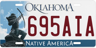 OK license plate 695AIA