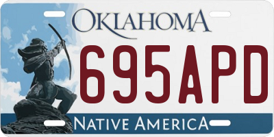 OK license plate 695APD