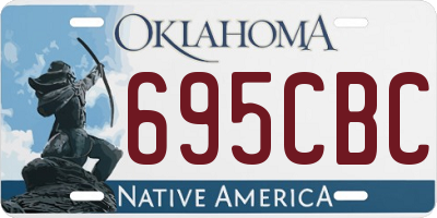 OK license plate 695CBC