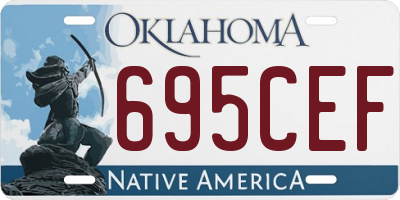 OK license plate 695CEF