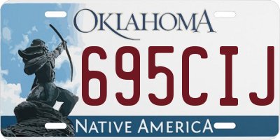 OK license plate 695CIJ