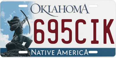 OK license plate 695CIK