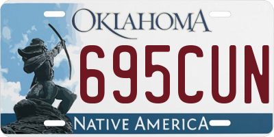 OK license plate 695CUN