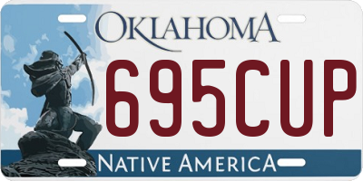 OK license plate 695CUP