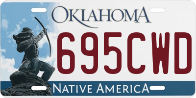 OK license plate 695CWD
