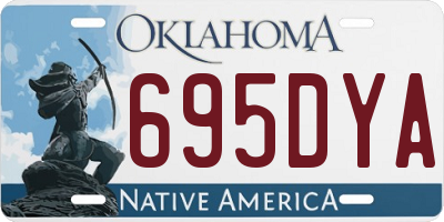 OK license plate 695DYA