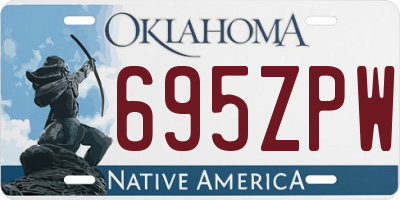 OK license plate 695ZPW