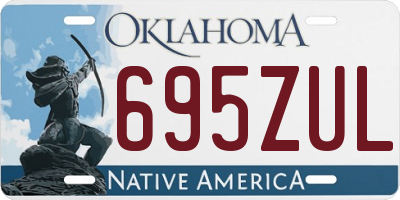 OK license plate 695ZUL