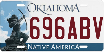 OK license plate 696ABV