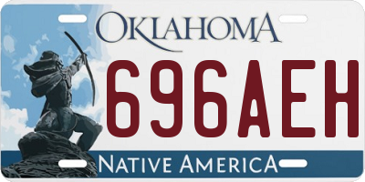 OK license plate 696AEH