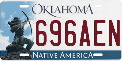 OK license plate 696AEN