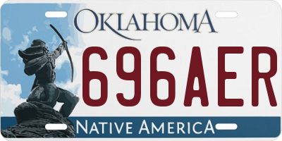 OK license plate 696AER