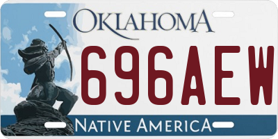 OK license plate 696AEW