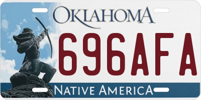 OK license plate 696AFA