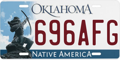 OK license plate 696AFG