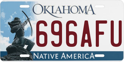 OK license plate 696AFU