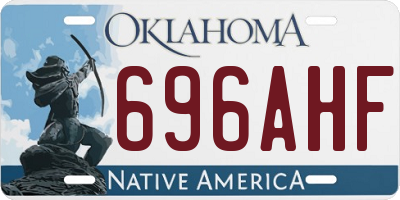 OK license plate 696AHF