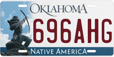 OK license plate 696AHG