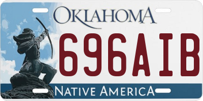 OK license plate 696AIB