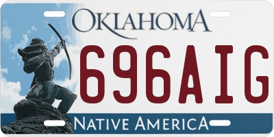 OK license plate 696AIG
