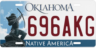 OK license plate 696AKG