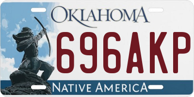 OK license plate 696AKP