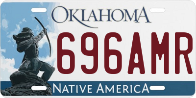 OK license plate 696AMR