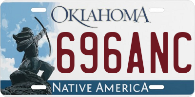 OK license plate 696ANC