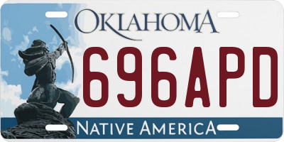 OK license plate 696APD