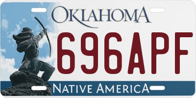 OK license plate 696APF