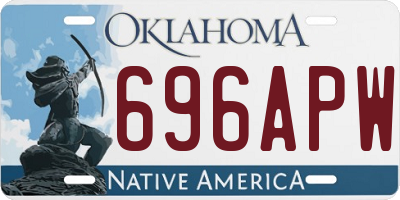 OK license plate 696APW